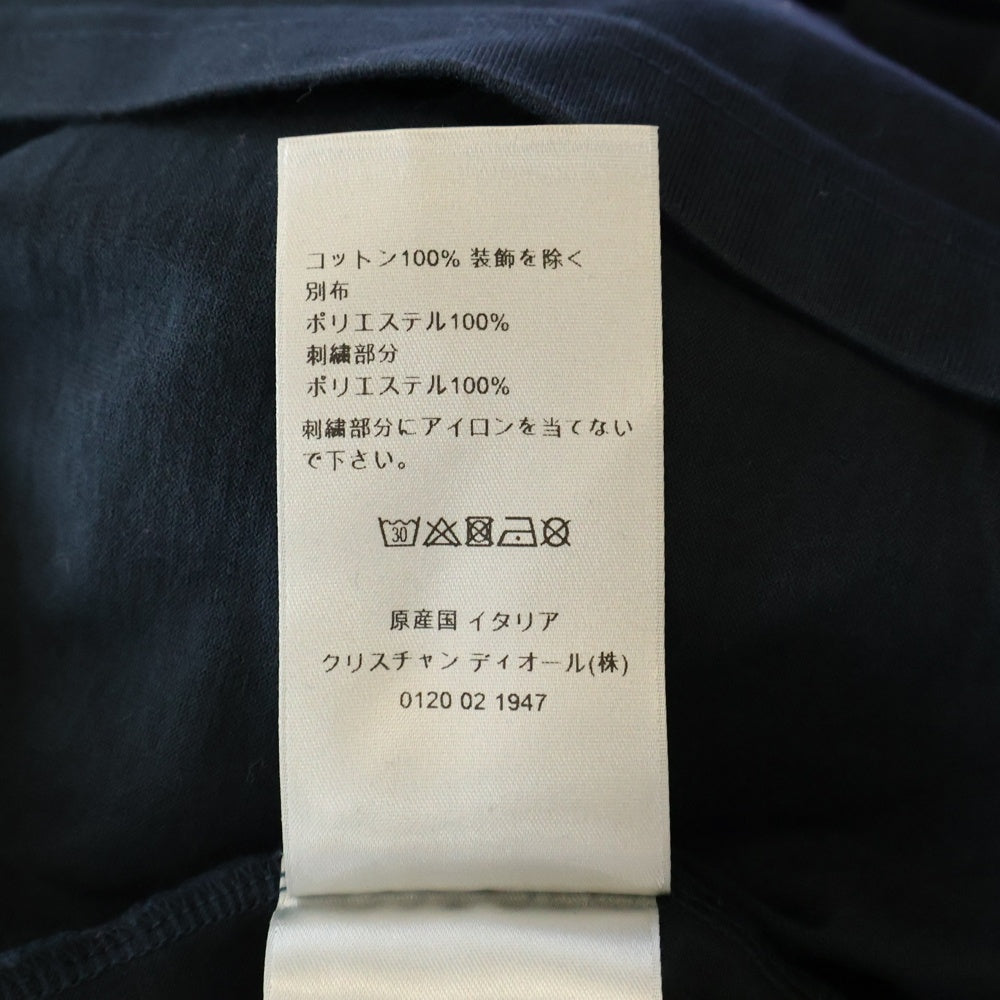 DIOR(ディオール) 21SS LOGO TEE ロゴ刺繍クルーネック半袖Tシャツ 半袖カットソー ネイビー 183J685A0677