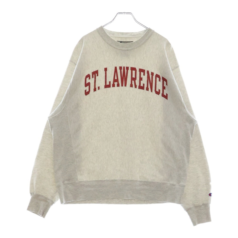 CHAMPION(チャンピオン) 90s Vintage REVERSE WAVE ST.LAWRENCE ヴィンテージ リバースウィーブ フロントプリントクルーネックスウェットトレーナー グレー