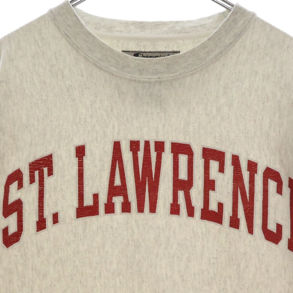 CHAMPION(チャンピオン) 90s Vintage REVERSE WAVE ST.LAWRENCE ヴィンテージ リバースウィーブ フロントプリントクルーネックスウェットトレーナー グレー