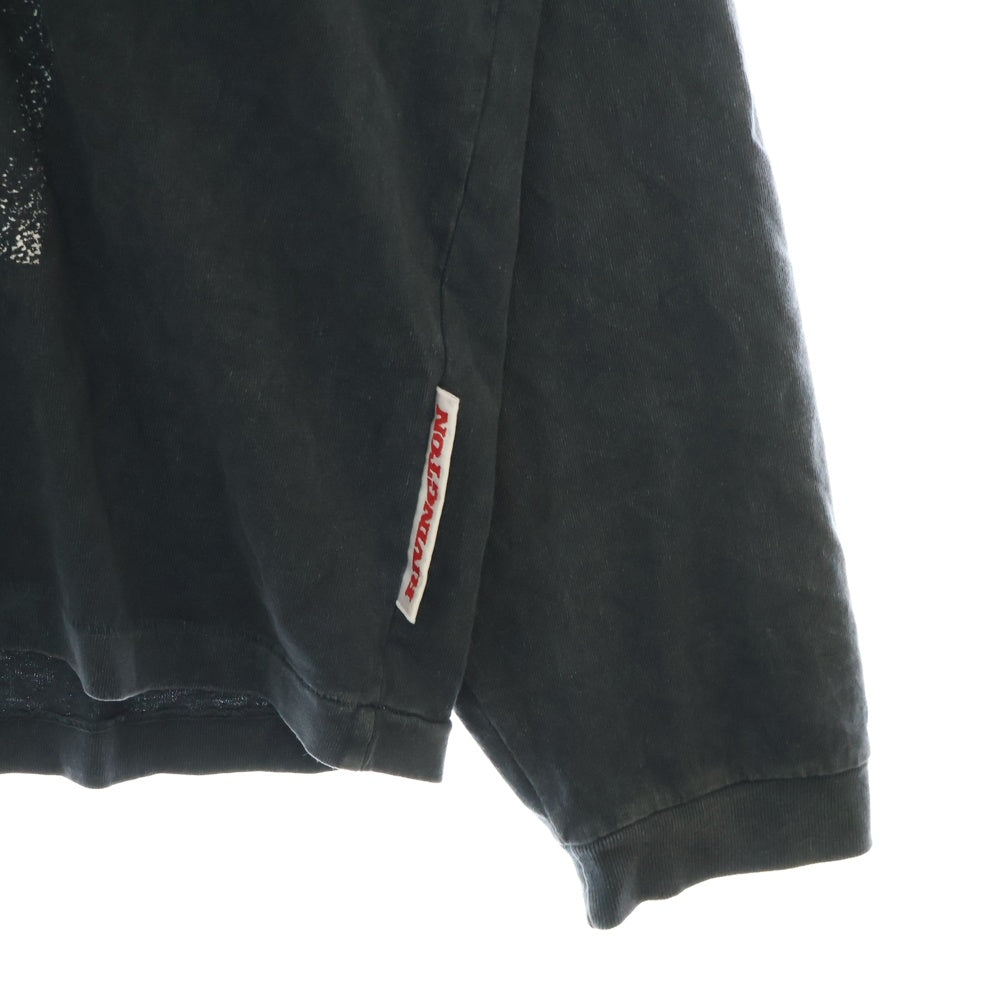 RIVINGTON roi Rebis(リヴィントンロイレビス ) FORGIVE ME LS VINTAGE TEE フロントロゴプリント長袖カットソー 長袖Tシャツ ロングスリーブカットソー ロンT ブラック FORG-LS05