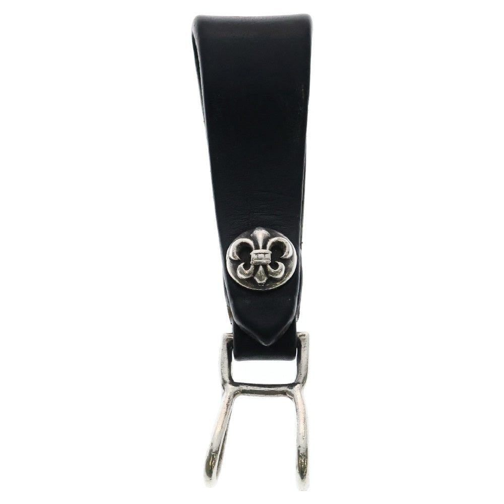 CHROME HEARTS(クロムハーツ) BELT LOOP BSフレアボタンレザーベルトループ シルバー/ブラック BCA401