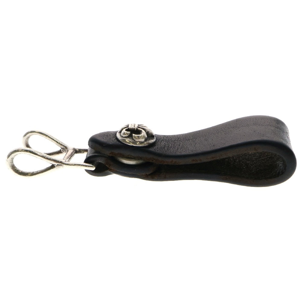 CHROME HEARTS(クロムハーツ) BELT LOOP BSフレアボタンレザーベルトループ シルバー/ブラック BCA401