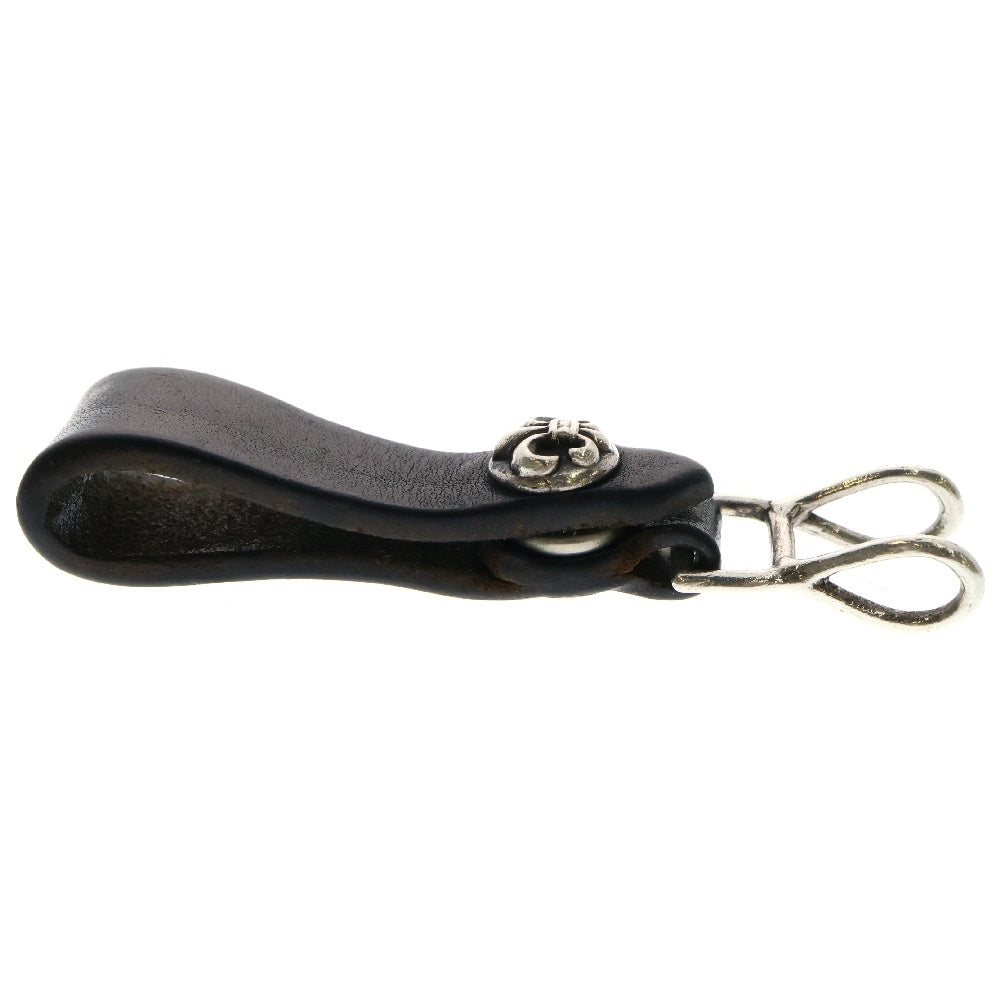 CHROME HEARTS(クロムハーツ) BELT LOOP BSフレアボタンレザーベルトループ シルバー/ブラック BCA401