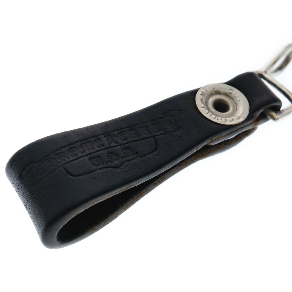 CHROME HEARTS(クロムハーツ) BELT LOOP BSフレアボタンレザーベルトループ シルバー/ブラック BCA401