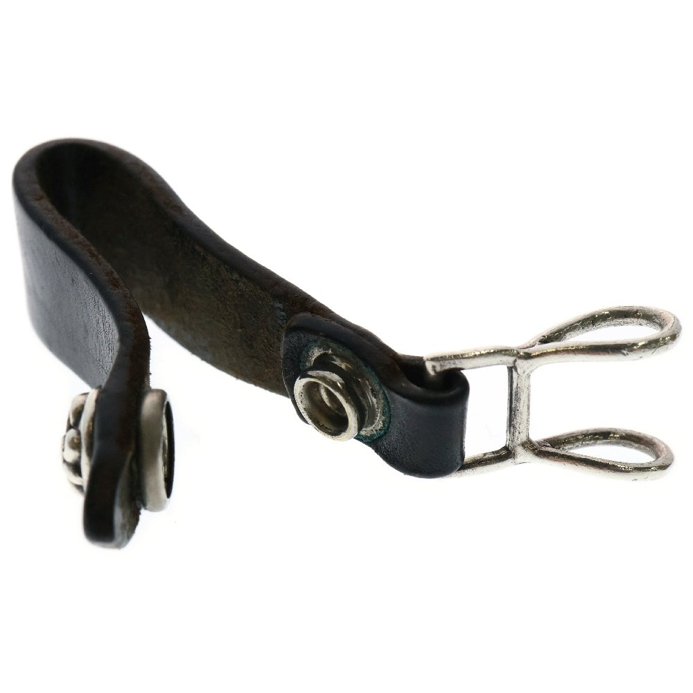 CHROME HEARTS(クロムハーツ) BELT LOOP BSフレアボタンレザーベルトループ シルバー/ブラック BCA401