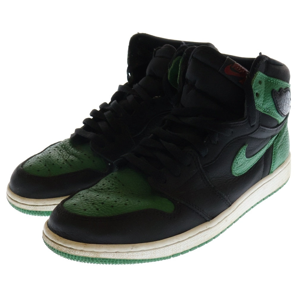 NIKE(ナイキ) AIR JORDAN 1 RETRO HIGH OG PINE GREEN 555088-030 エアジョーダン1 レトロ パイングリーン ハイカットスニーカー ブラック/グリーン US9.5/27.5cm