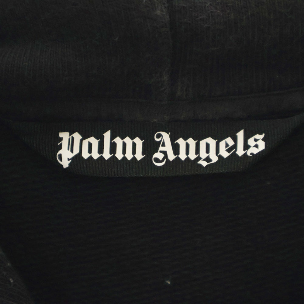 Palm Angels(パームエンジェルス) 22AW グラフィティフレイムパターンダメージプルオーバースウェットパーカー フーディー ブラック PMBB117F22FLE002