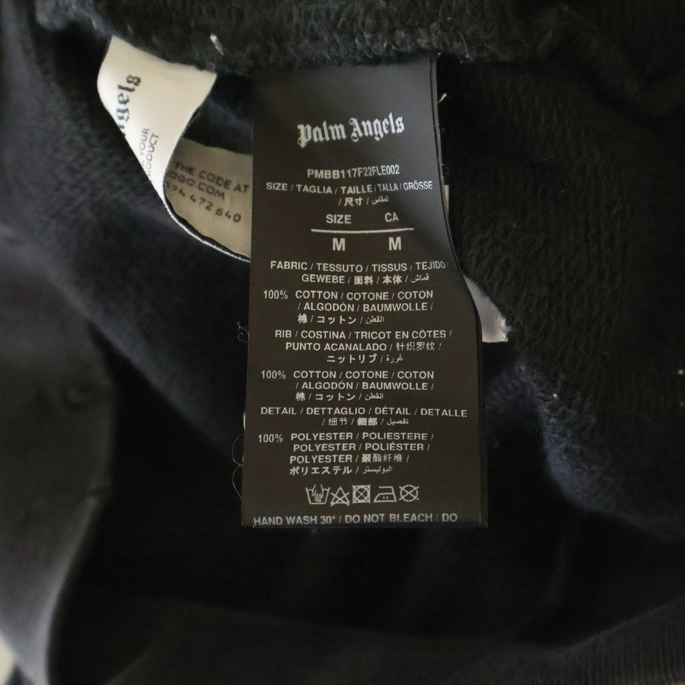Palm Angels(パームエンジェルス) 22AW グラフィティフレイムパターンダメージプルオーバースウェットパーカー フーディー ブラック PMBB117F22FLE002