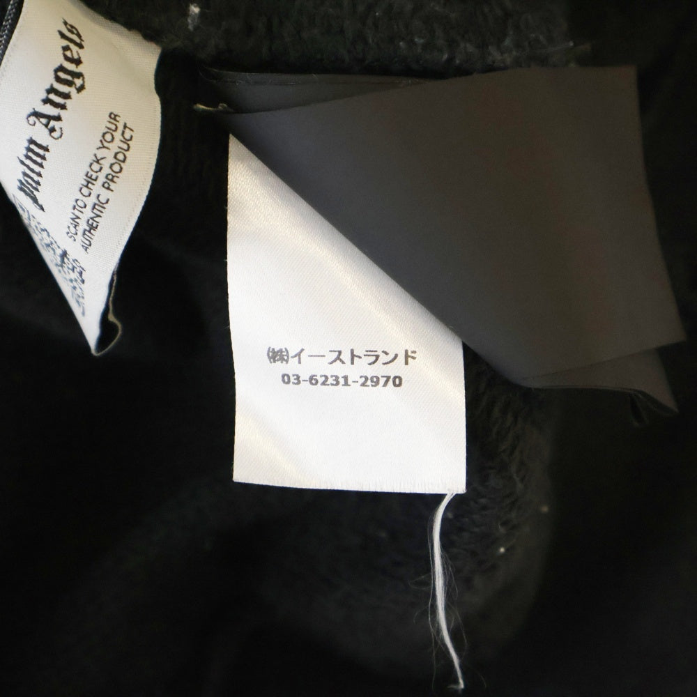 Palm Angels(パームエンジェルス) 22AW グラフィティフレイムパターンダメージプルオーバースウェットパーカー フーディー ブラック PMBB117F22FLE002