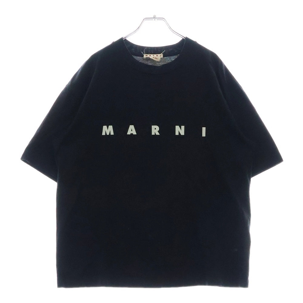 MARNI(マルニ) 20SS OVER SIZE LOGO PRINT TEE オーバーサイズロゴプリント半袖カットソー 半袖Tシャツ ブラック THJET49EPB