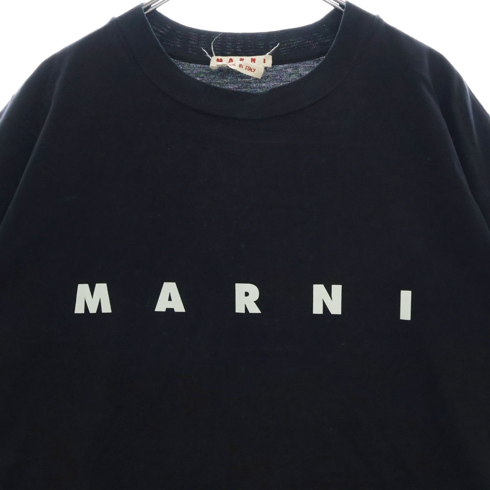 MARNI(マルニ) 20SS OVER SIZE LOGO PRINT TEE オーバーサイズロゴプリント半袖カットソー 半袖Tシャツ ブラック THJET49EPB