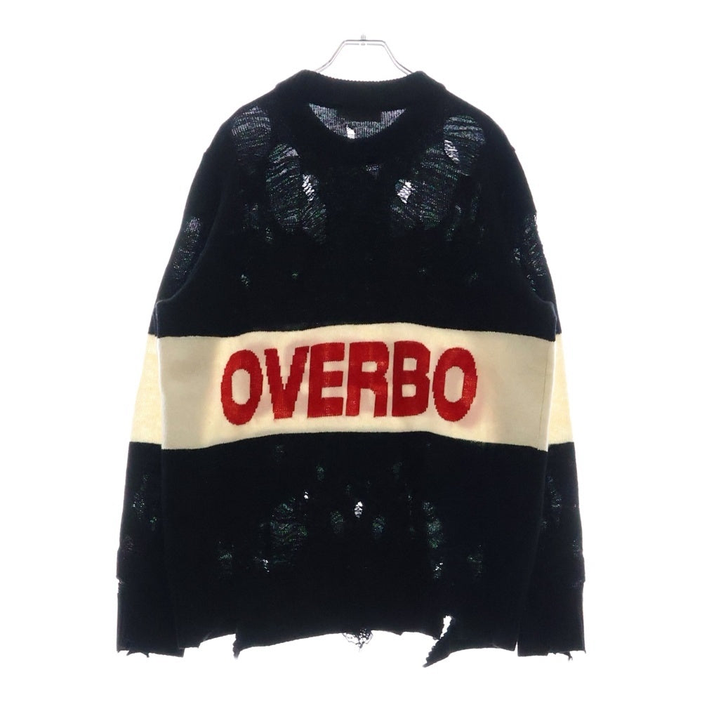 CHARLES JEFFREY LOVERBOY(チャールズジェフリーラバーボーイ) OVERSIZE SWEATER ロゴオーバーサイズセーター ニット ダメージ加工 ブラック