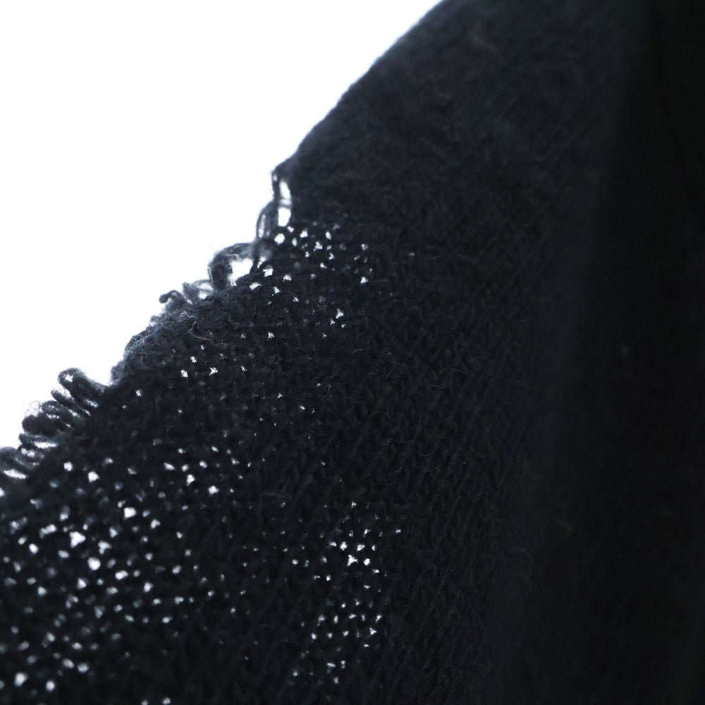 CHARLES JEFFREY LOVERBOY(チャールズジェフリーラバーボーイ) OVERSIZE SWEATER ロゴオーバーサイズセーター ニット ダメージ加工 ブラック