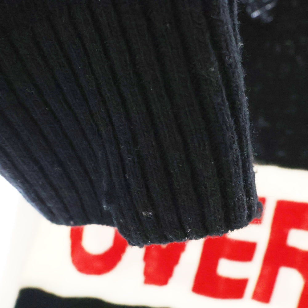 CHARLES JEFFREY LOVERBOY(チャールズジェフリーラバーボーイ) OVERSIZE SWEATER ロゴオーバーサイズセーター ニット ダメージ加工 ブラック