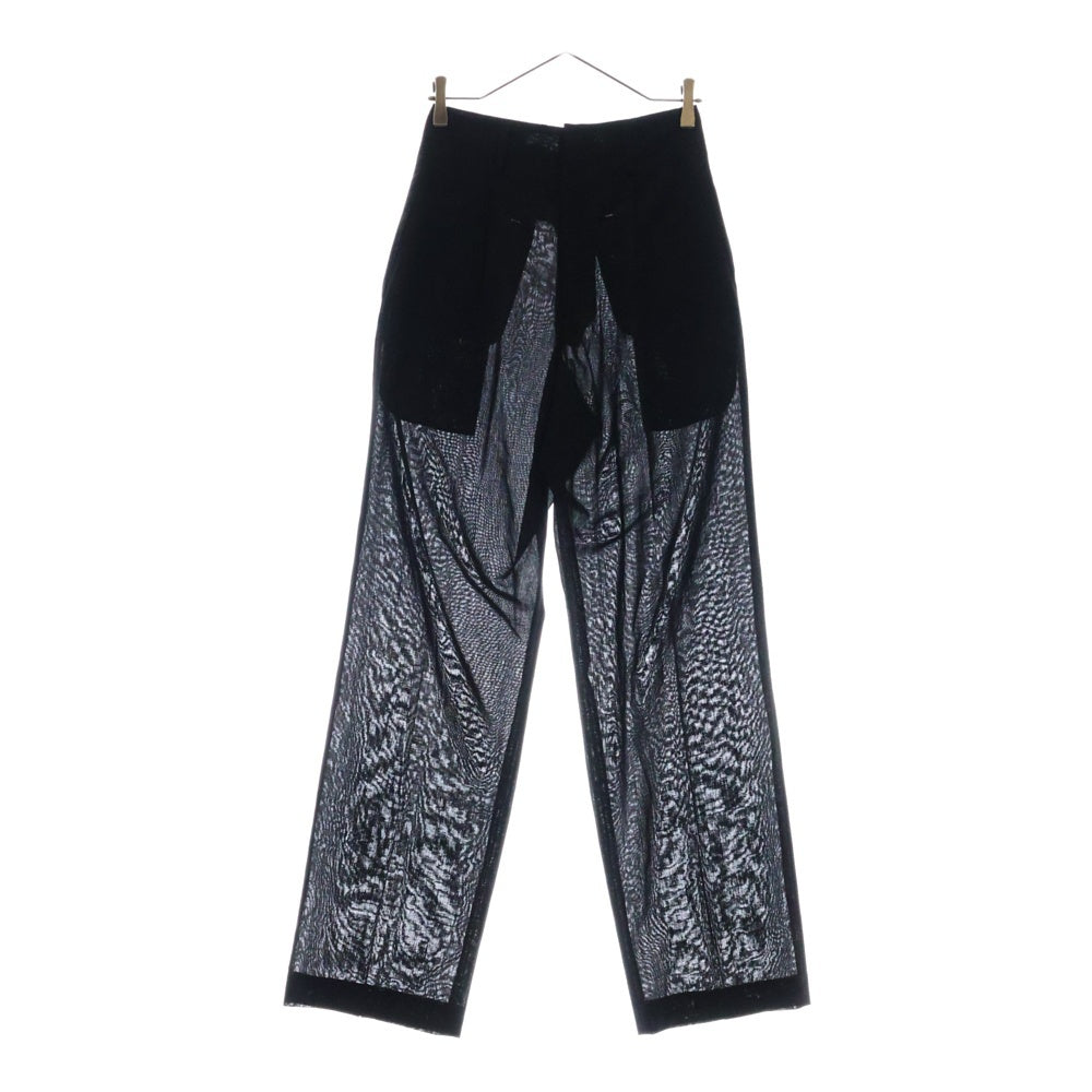 Yohji Yamamoto(ヨウジヤマモト) 01SS FX-P25-112 ウール ワイド ロングパンツ レディース ブラック