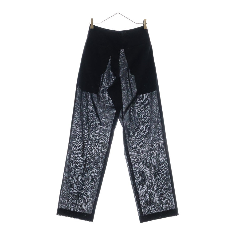 Yohji Yamamoto(ヨウジヤマモト) 01SS FX-P25-112 ウール ワイド ロングパンツ レディース ブラック