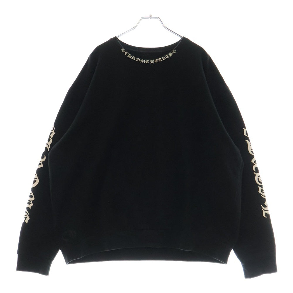 CHROME HEARTS(クロムハーツ) SWTSHRT PLVRスウェット ネックロゴプリントスウェットトレーナー ブラック