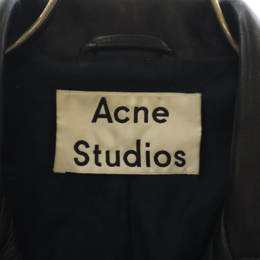 Acne Studios(アクネ ストゥディオズ) MOCK 1AZ166 ダブルライダースジャケット レザージャケット レディース ブラック