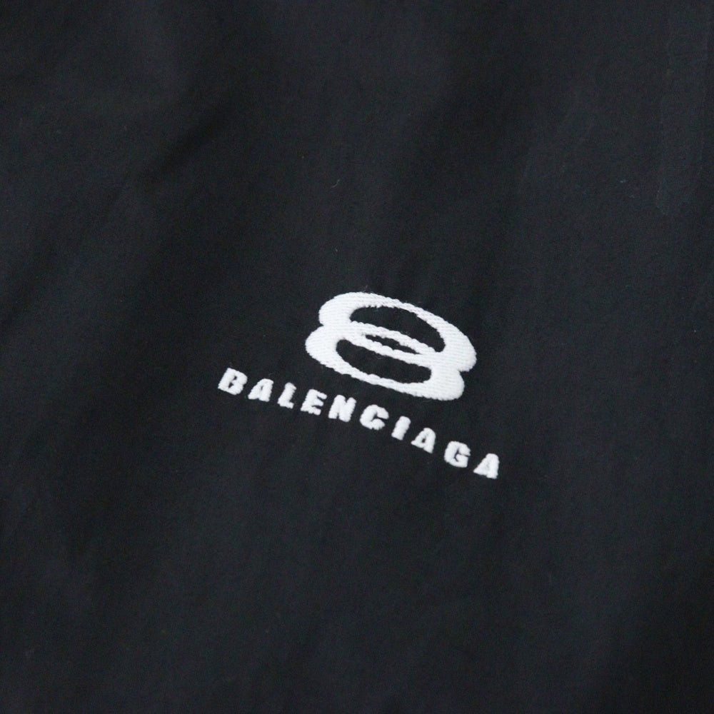 BALENCIAGA(バレンシアガ) 24SS LOGO OVERSIZE JACKET ロゴ刺繍ジップアップジャケット ブラック 773505 TNQ25