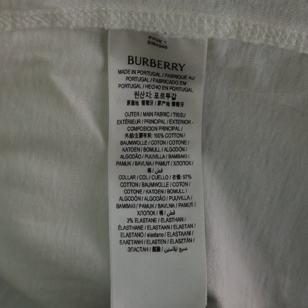 BURBERRY(バーバリー) アイコンエンブロイダリー半袖カットソー 半袖Tシャツ ホワイト 8084946