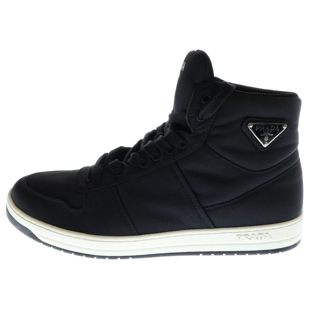 PRADA(プラダ) Re-Nylon リナイロン ギャバジンハイカットスニーカー シューズ ブラック 2TE186