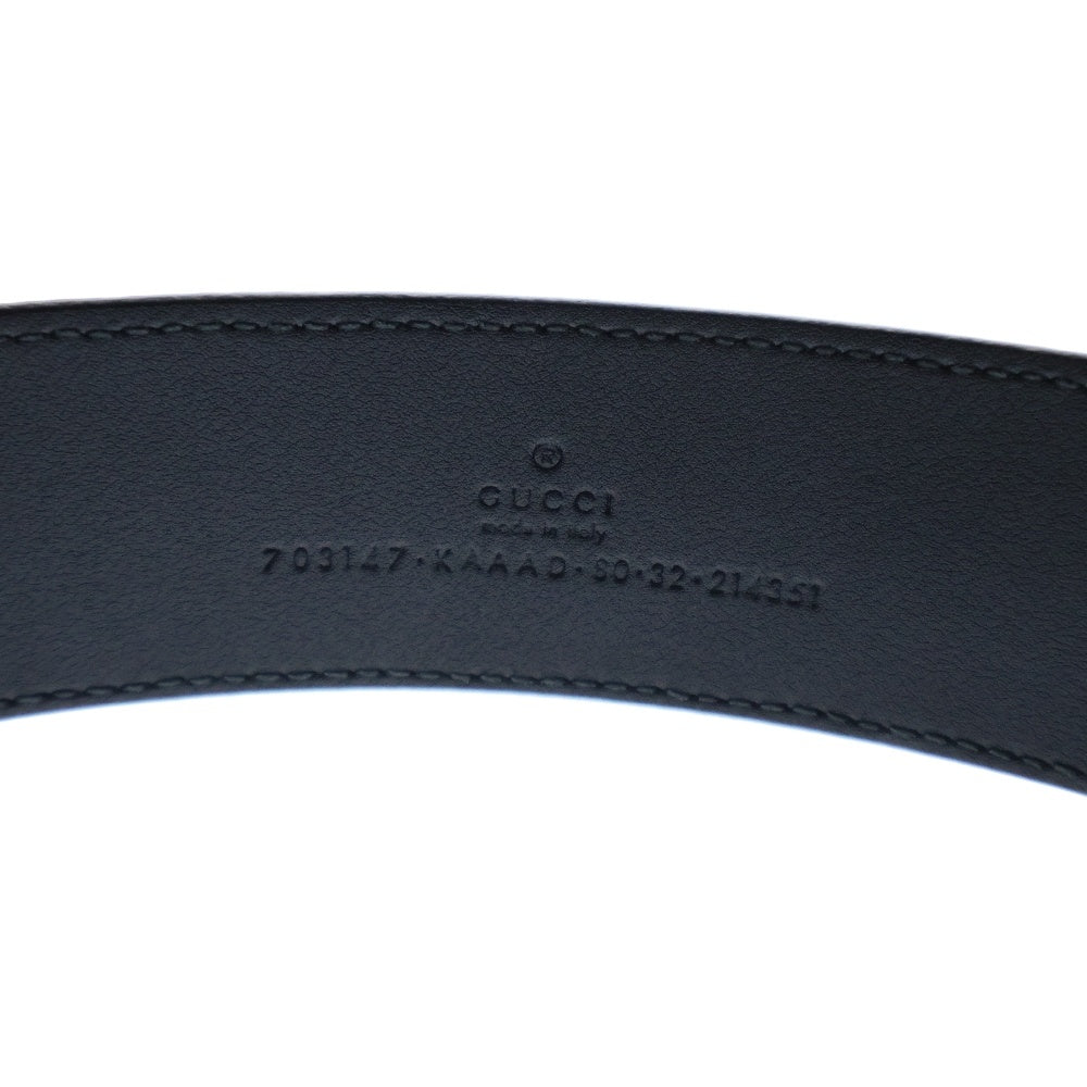 GUCCI(グッチ) GGスプリームキャンバス インターロッキングGバックル レザーベルト ブラック 703147