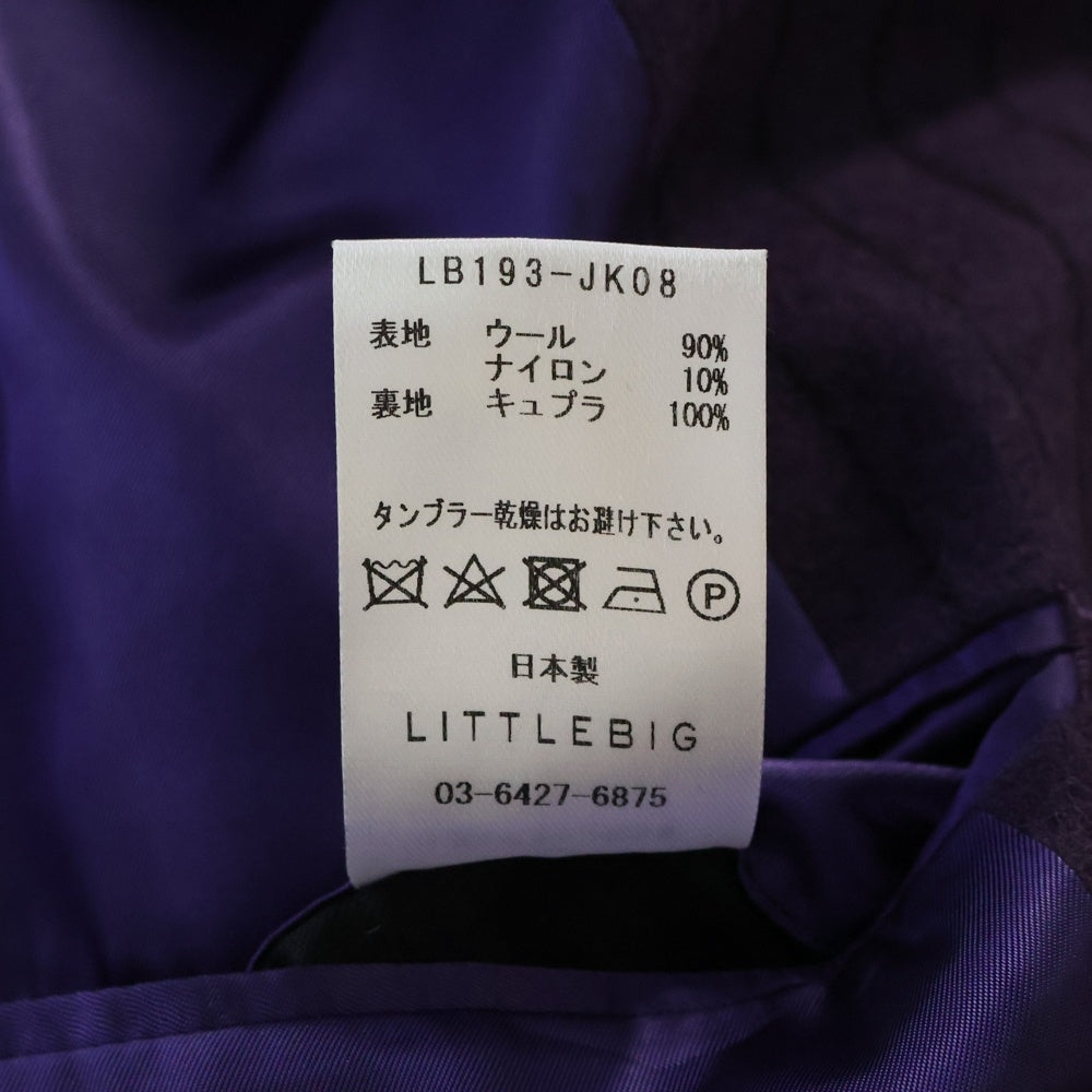 LITTLEBIG(リトルビッグ) 19AW Chalk Stripe Jacket チョークストライプウールテーラードジャケット ダブル パープル LB193-JK08