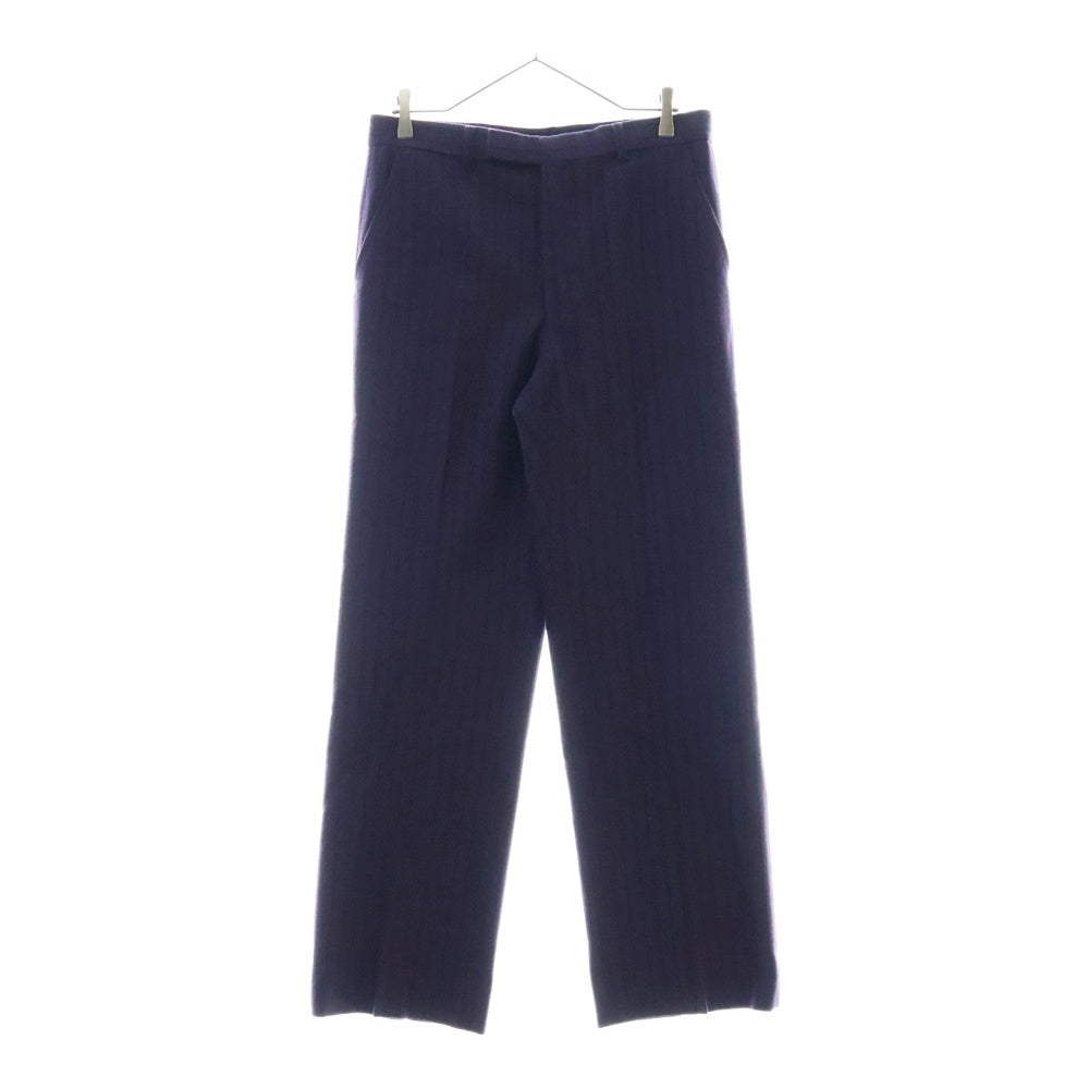 LITTLEBIG(リトルビッグ) 19AW Chalk Stripe Straight Trousers チョークストライプウールストレートパンツ スラックスパンツ パープル LB193-PT08