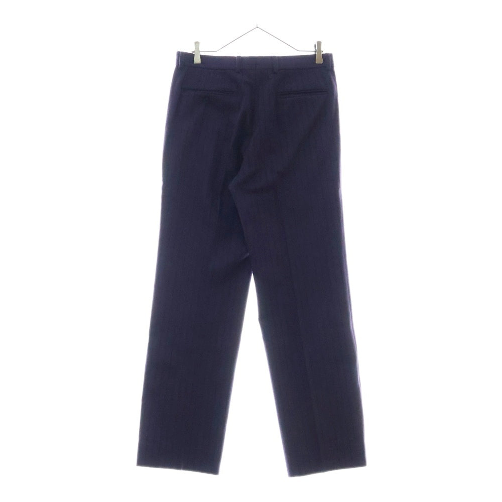 LITTLEBIG(リトルビッグ) 19AW Chalk Stripe Straight Trousers チョークストライプウールストレートパンツ スラックスパンツ パープル LB193-PT08