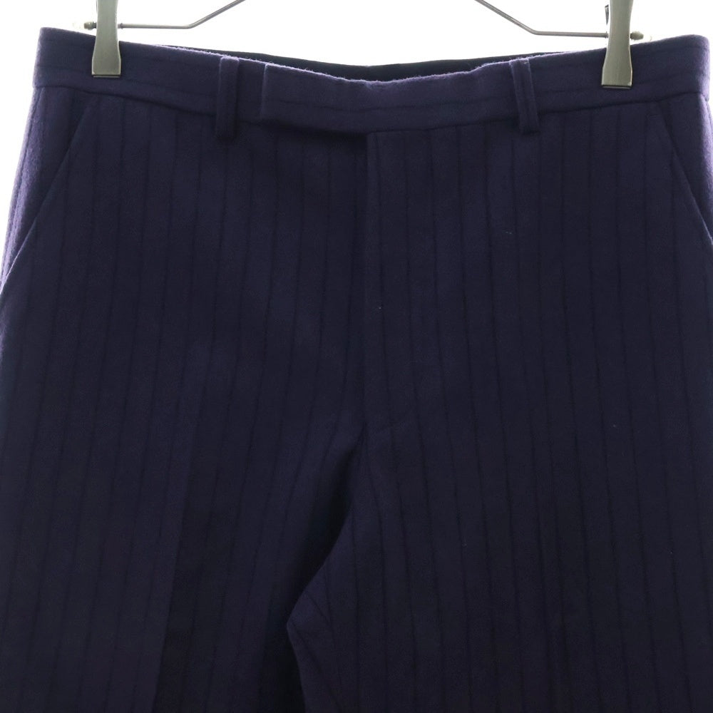 LITTLEBIG(リトルビッグ) 19AW Chalk Stripe Straight Trousers チョークストライプウールストレートパンツ スラックスパンツ パープル LB193-PT08