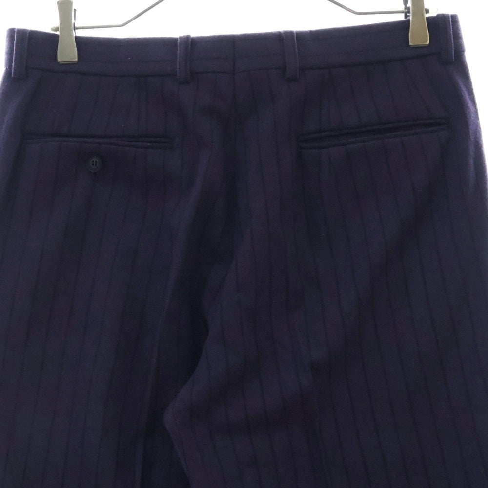 LITTLEBIG(リトルビッグ) 19AW Chalk Stripe Straight Trousers チョークストライプウールストレートパンツ スラックスパンツ パープル LB193-PT08