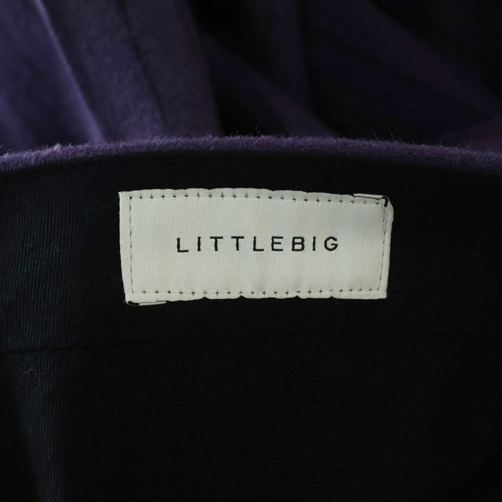 LITTLEBIG(リトルビッグ) 19AW Chalk Stripe Straight Trousers チョークストライプウールストレートパンツ スラックスパンツ パープル LB193-PT08