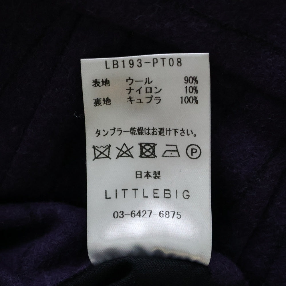 LITTLEBIG(リトルビッグ) 19AW Chalk Stripe Straight Trousers チョークストライプウールストレートパンツ スラックスパンツ パープル LB193-PT08
