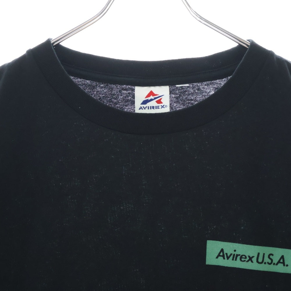 AVIREX(アヴィレックス) Coca-Cola Print Tee ロゴプリント半袖カットソー 半袖Tシャツ コカ・コーラ ブラック 783-4134089