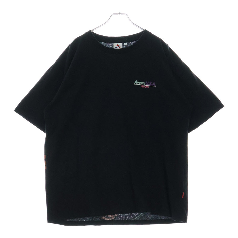 AVIREX(アヴィレックス) Coca-Cola Print Tee ロゴプリント半袖カットソー 半袖Tシャツ コカ・コーラ ブラック 783-4134092
