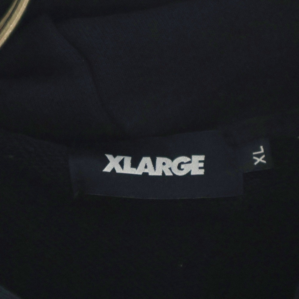 X-LARGE(エクストララージ) TIGER EMBROIDERY HOODIE タイガーエンブロイダリーフーディー プルオーバースウェットパーカー ブラック 101241012014