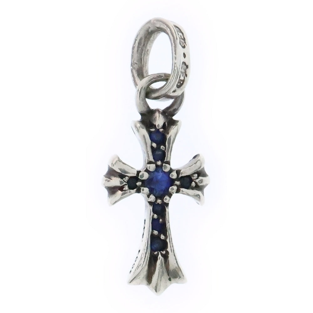 CHROME HEARTS(クロムハーツ) CRS BBYFAT P SAP B ベイビーファット PAVEブルーサファイア チャーム シルバーネックレストップ
