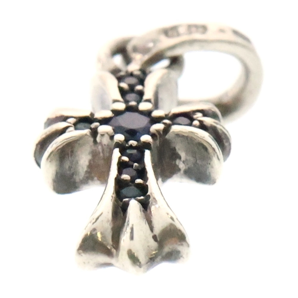 CHROME HEARTS(クロムハーツ) CRS BBYFAT P SAP B ベイビーファット PAVEブルーサファイア チャーム シルバーネックレストップ