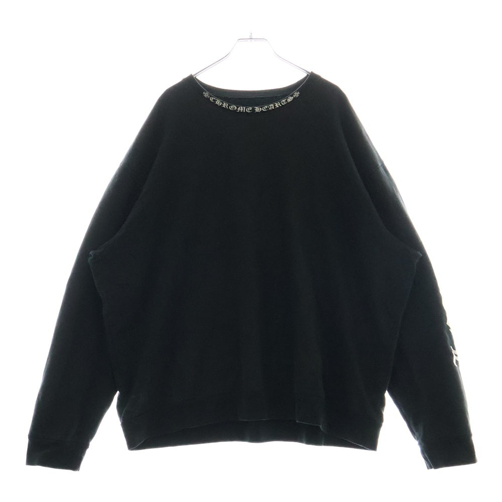 CHROME HEARTS(クロムハーツ) SWTSHRT PLVRスウェット ネックロゴプリントスウェットトレーナー ブラック