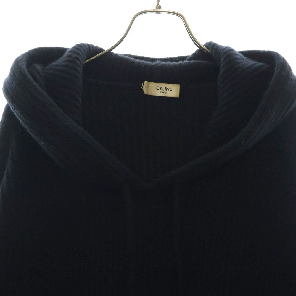 CELINE(セリーヌ) Chain Hooded Sweater in Wool 2AG74430U チェーンロゴデザイン ウールフーディ パーカー ブラック