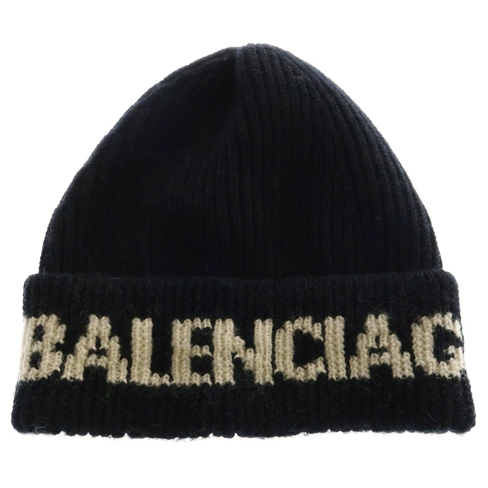 BALENCIAGA(バレンシアガ) 21AW Black Logo Jacquard Beanie ロゴ ジャガード ビーニー ニット帽 ブラック 675327 T1615