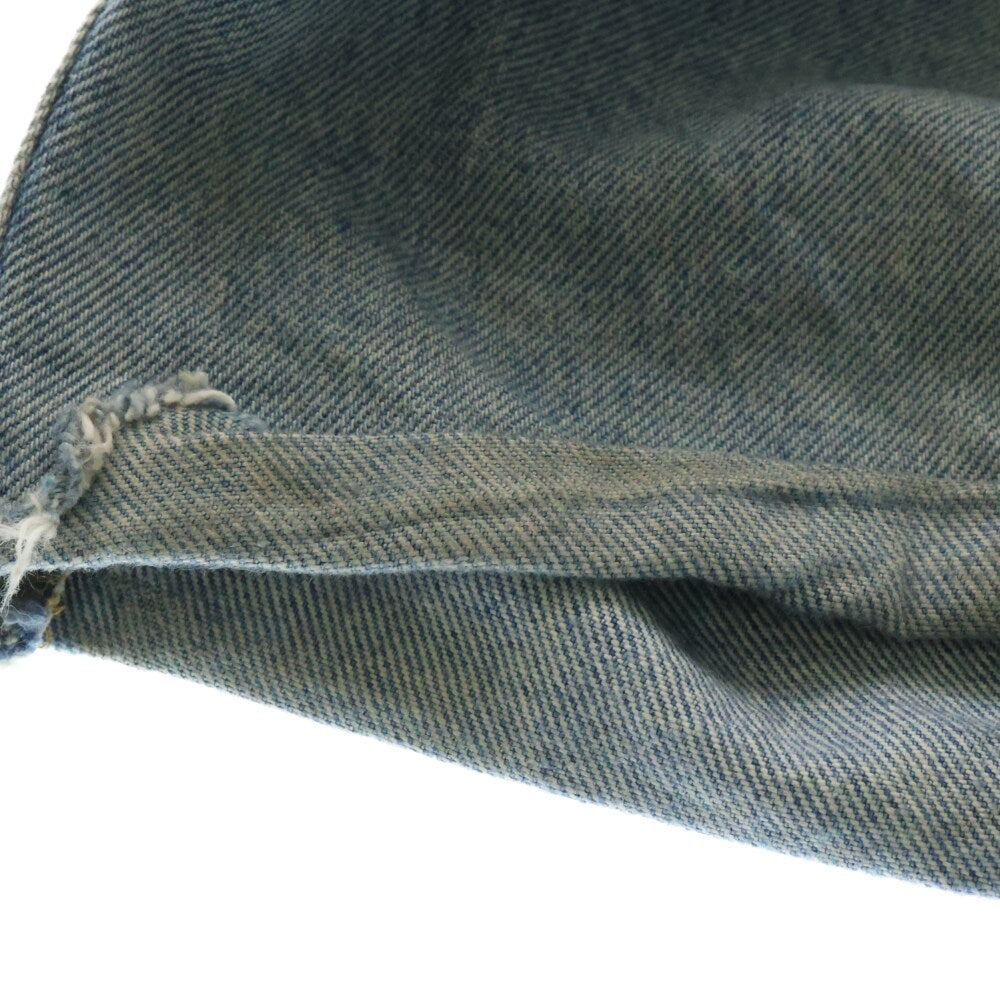 VETEMENTS(ヴェトモン) ダメージ加工 ワイドレッグ ジーンズデニムパンツ ブルー UE54PA240N