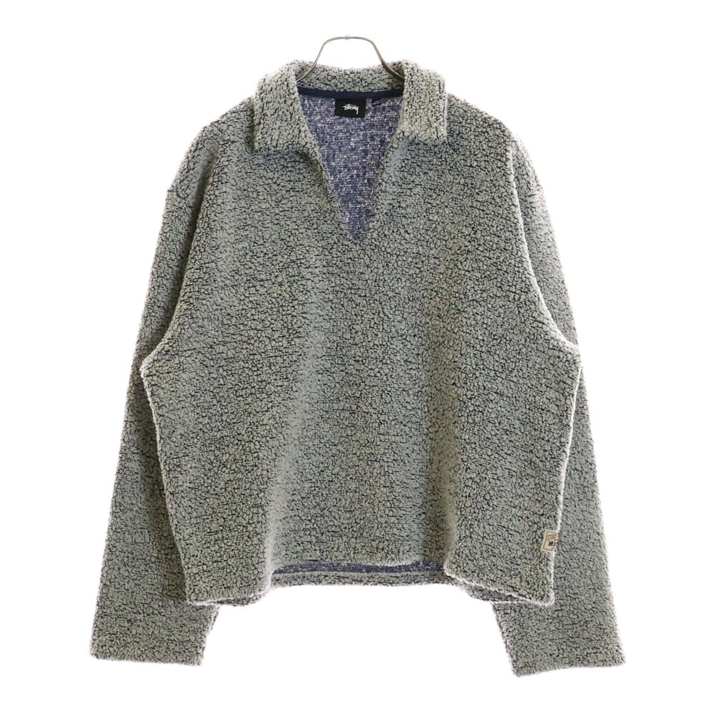 STUSSY(ステューシー) WOOL BLEND SHERPA PULLOVER 118566 ウール プルオーバーニットセーター グレー