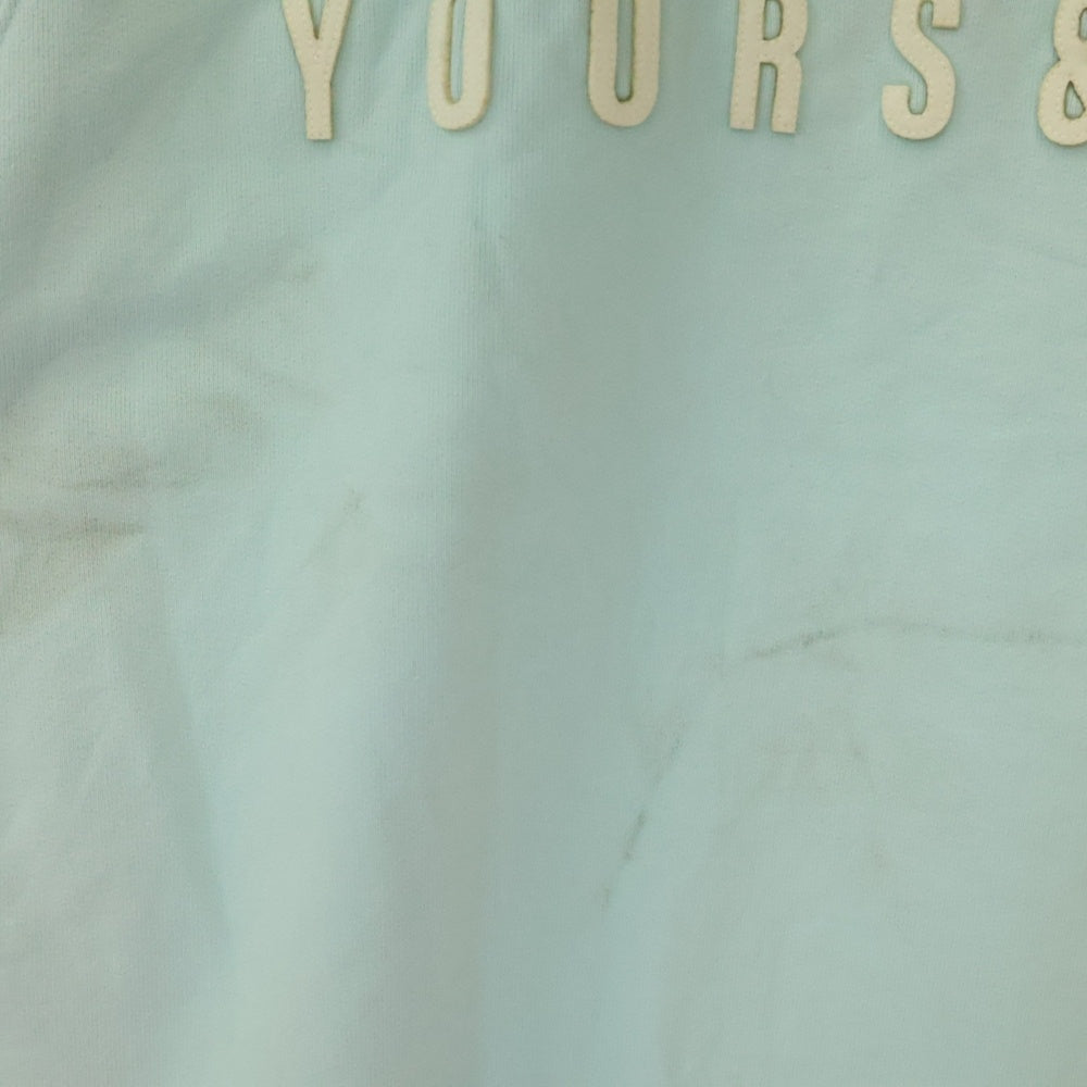 THE WORLD IS YOURS(ザ ワールド イズ ユアーズ) Logo Patch Polo Sweatshirt ロゴパッチ ポロ スウェット長袖シャツ ブルー