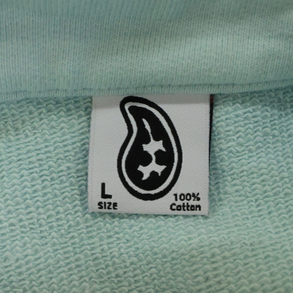 THE WORLD IS YOURS(ザ ワールド イズ ユアーズ) Logo Patch Polo Sweatshirt ロゴパッチ ポロ スウェット長袖シャツ ブルー