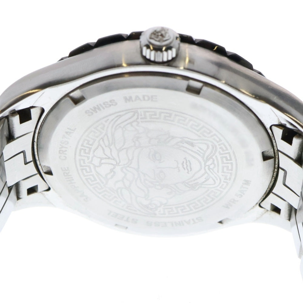 VERSACE(ヴェルサーチ) HELLENYIUM GMT ヘレニウム クォーツ 黒文字盤 腕時計 ウォッチ VE1100219