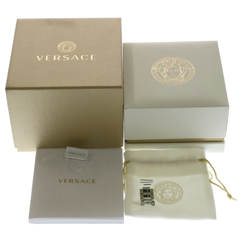 VERSACE(ヴェルサーチ) HELLENYIUM GMT ヘレニウム クォーツ 黒文字盤 腕時計 ウォッチ VE1100219