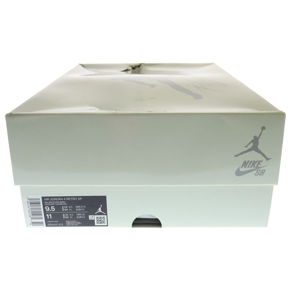 NIKE SB(ナイキエスビー) AIR JORDAN 4 RETRO SP Pine Green DR5415-103 エアジョーダン レトロ パイングリーン ハイカットスニーカー シューズ ホワイト/グリーン US9.5/27.5cm