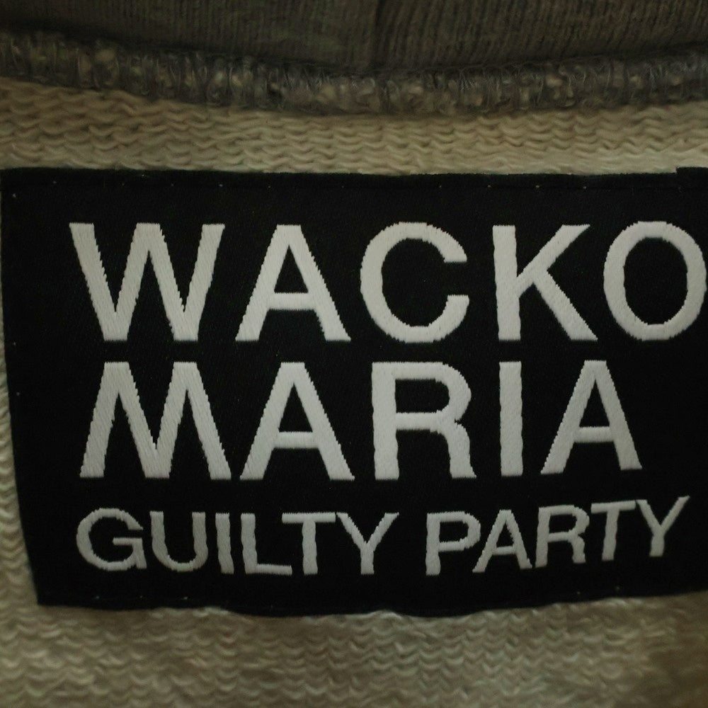 WACKO MARIA(ワコマリア) MIDDLE WEIGHT PULLOVER HOODED フロントロゴ刺繍プルオーバースウェットパーカー フーディー グレー