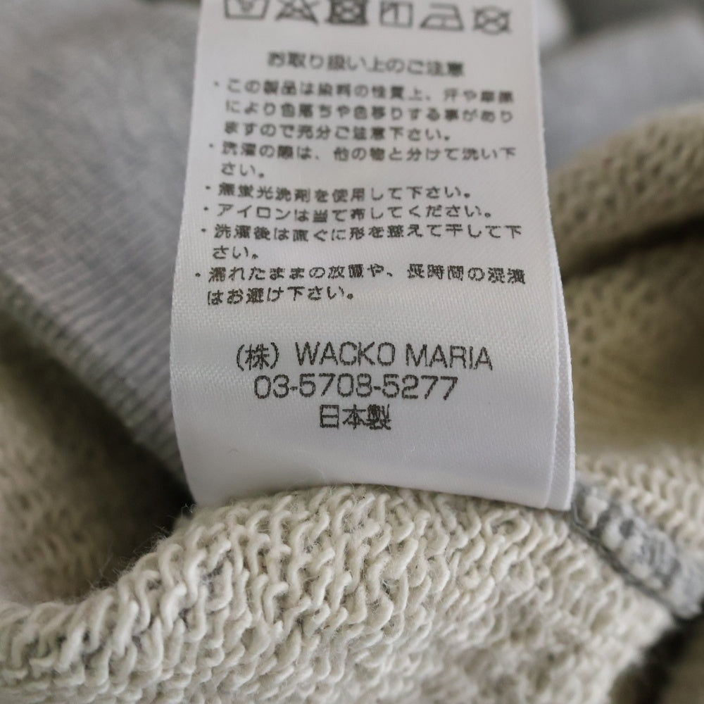 WACKO MARIA(ワコマリア) MIDDLE WEIGHT PULLOVER HOODED フロントロゴ刺繍プルオーバースウェットパーカー フーディー グレー